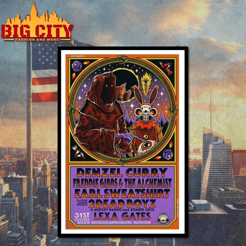 31.10.2025 Morrison Colorado Denzel Curry, Freddie Gibbs Red Rocks Event Poster Shirt
