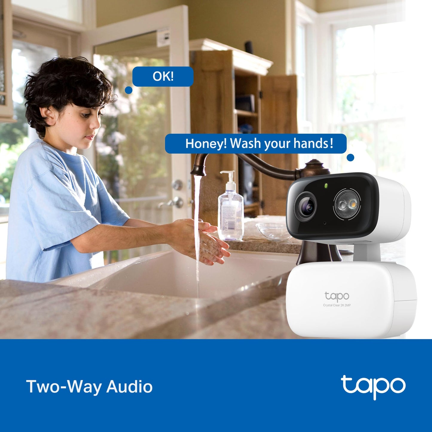 Tapo TP-Link 2K Pan Tilt Security Camera for Baby Monitor, Dog Camera w/Motion Detection, 2-Way Audio Siren, Night Vision, Cloud &SD Card Storage (Up to 256 GB), Works with Alexa & Google Home (C210)