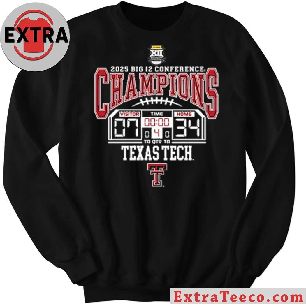 Blue 84 Unisex Texas Tech Red Raiders 2025 Big 12 Conference Champions December 6, 2025 overwhelming 34-7 win over BYU at AT&T Stadium in Arlington, Texas Shirt