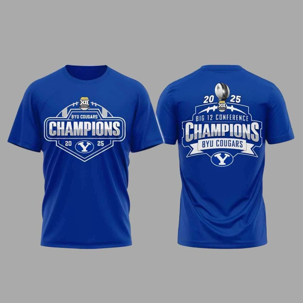 Cougars Champions Big 12 Conference 2025 Cup ANd Logo Hoodie Shirt