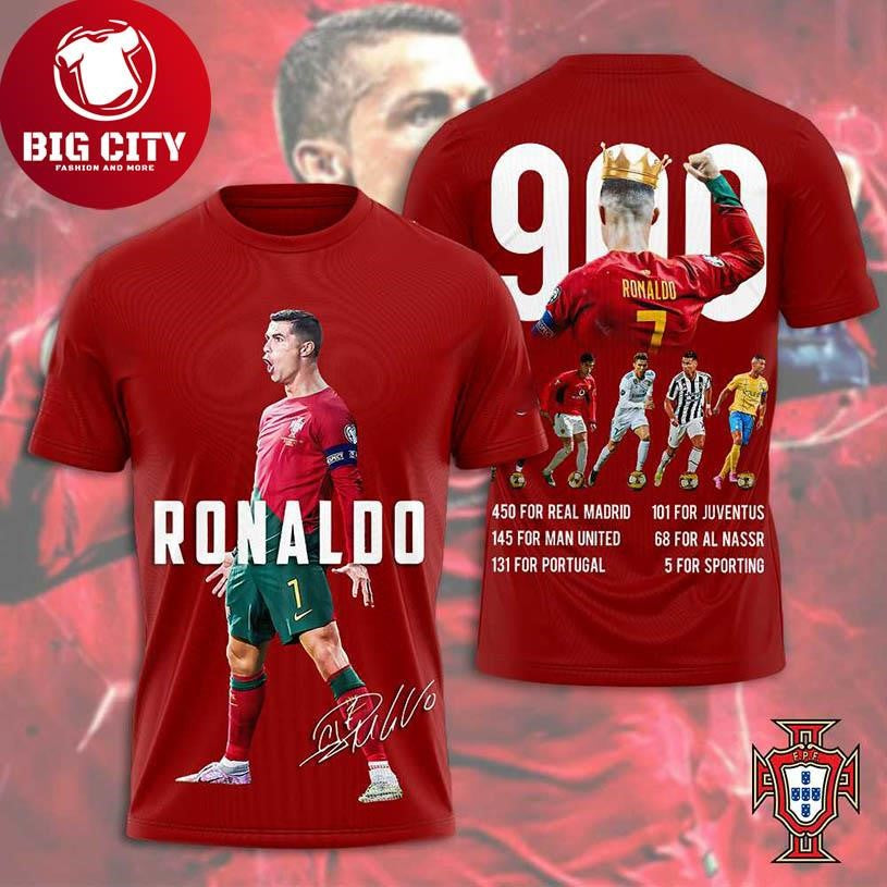 Cristiano Ronaldo 900 Goals Portugal Legend 2025 New Two Sided Shirt
