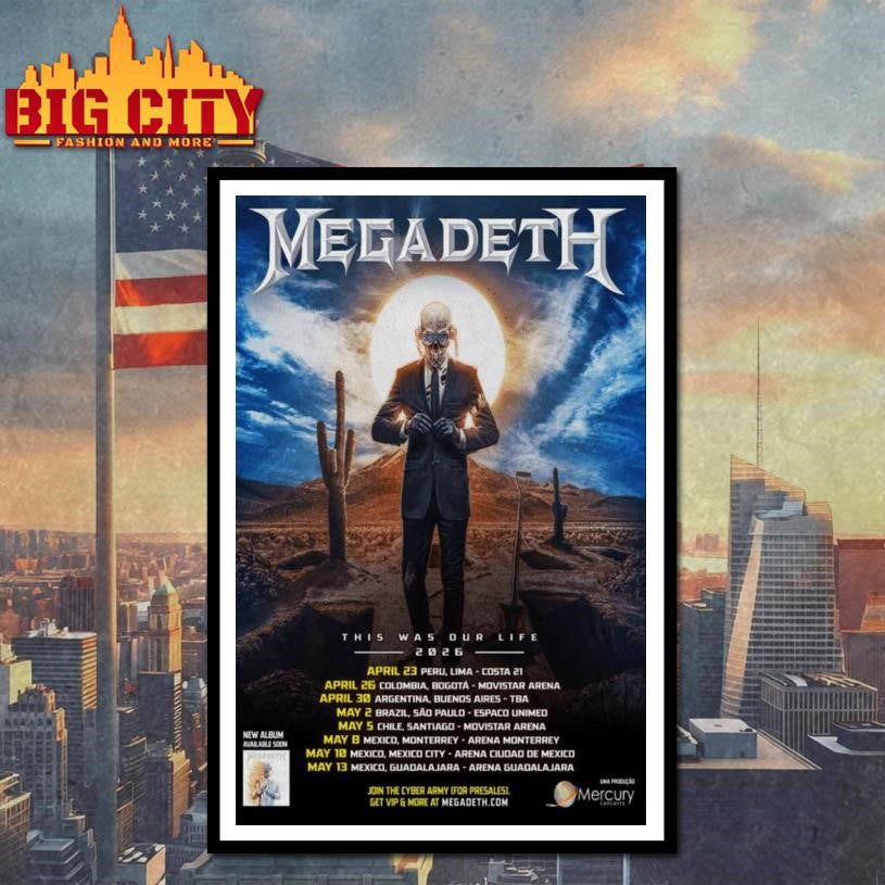 Megadeth This Was Our Life Tour 2026 Poster Shirt