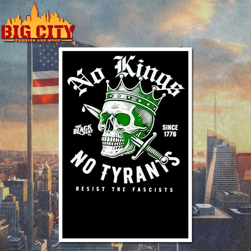 No Kings No Tyrants Skull Protest Resist The Fascists Since 1776 Shirt