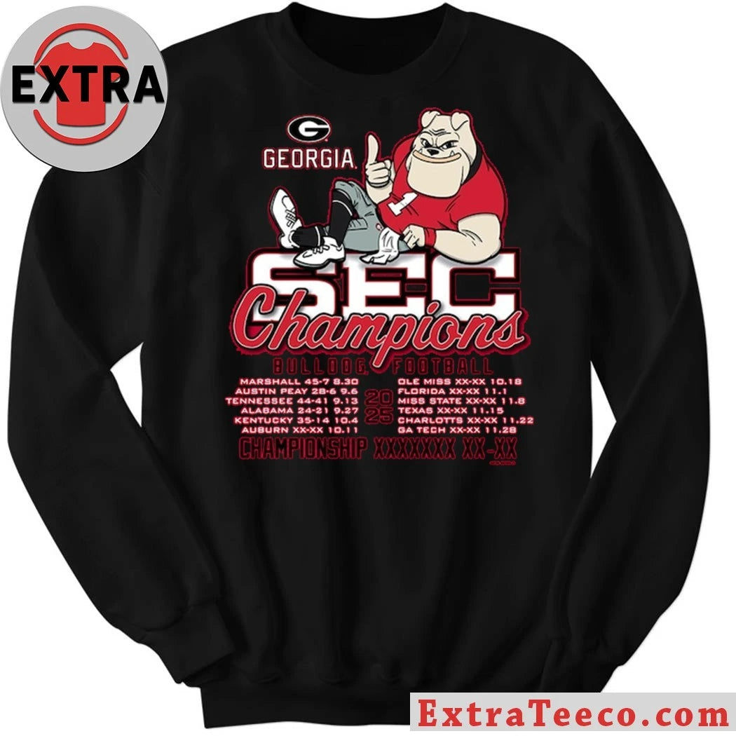 Official Georgia Bulldogs 2025 SEC Football Champions Recap Shirt