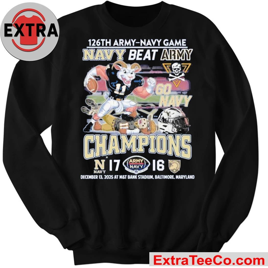 Official Navy Midshipmen CIC Trophy Champions 126th Army Navy Game December 13 2025 At M&T Bank Stadium Baltimore Maryland Logo T-Shirt