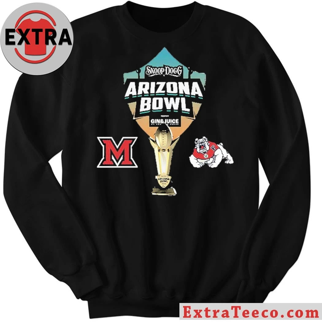 Official The Snoop Dogg Arizona Bowl By Gin & Juice Miami RedHawks Versus Fresno State Bulldogs Bowl Season College Football 2025 2026 Logo Shirt