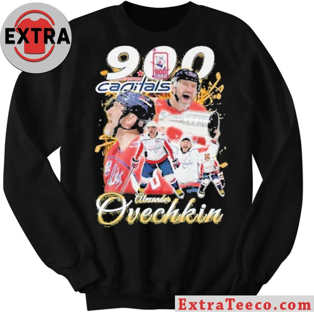 Official Washington Capitals Alexander Ovechkin 2025 Celebrate 900 NHL Goals T-Shirt