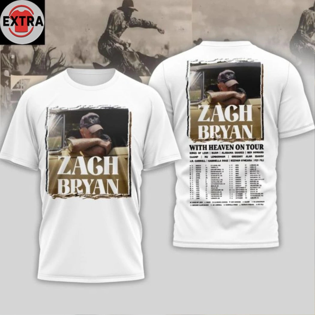 Official Zach Bryan With Heaven On Tour 2026 Living In The Dream Hoodie T-Shirt