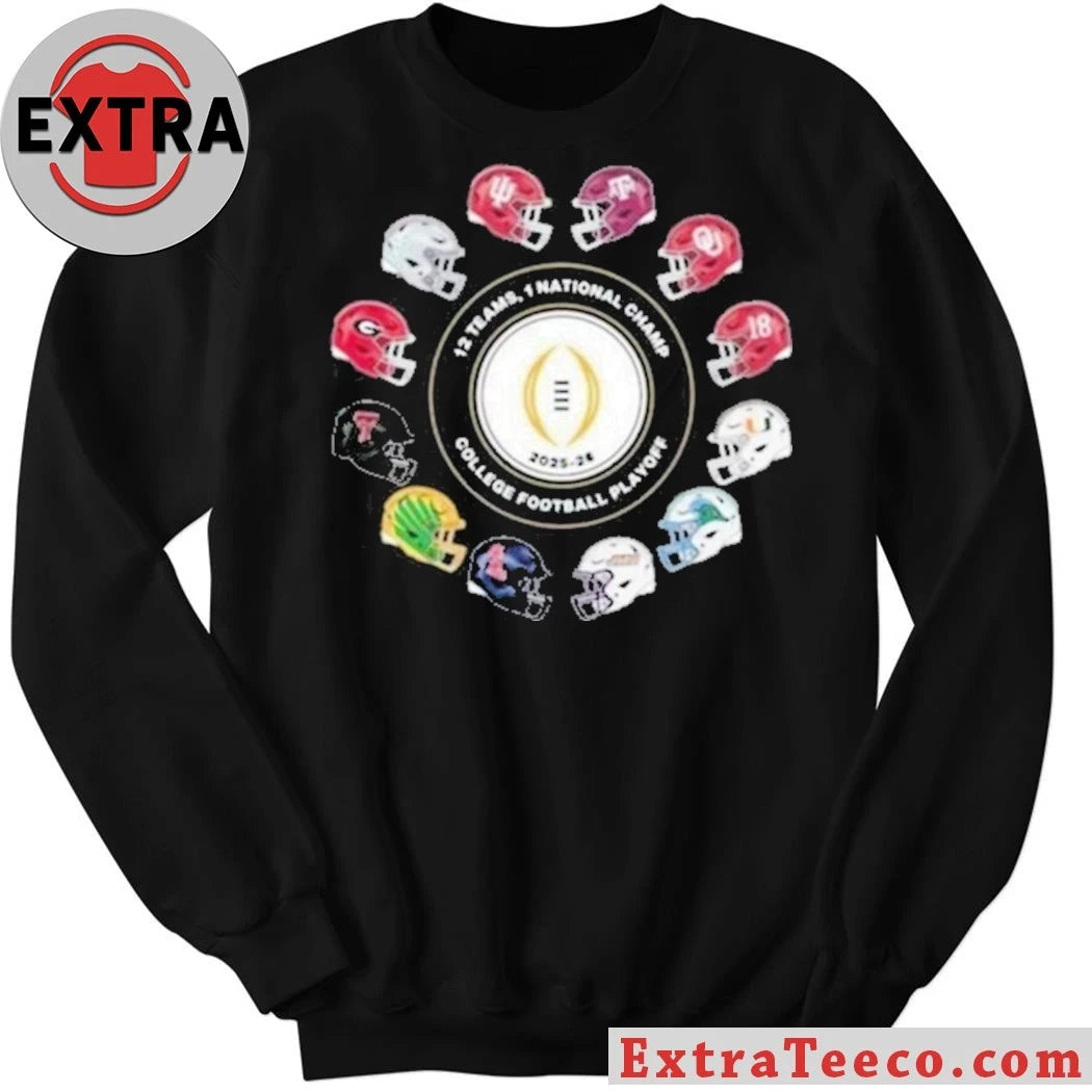 Original Jack Settleman 2026 12 Teams Playoff 1 National Championship College Football Playoff Helmet And Logo T-Shirt