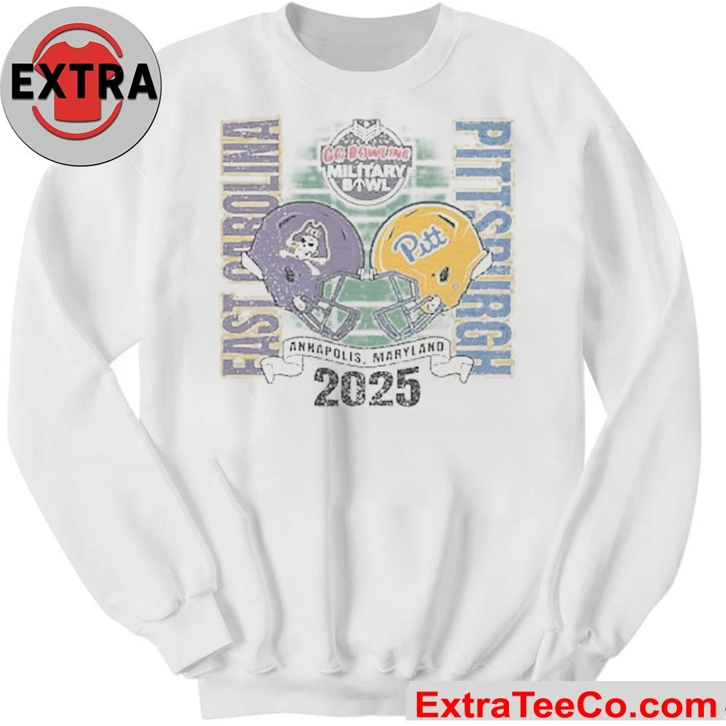Pitt Panthers Grey Blue 84 2025 Military Bowl 2025 between East Carolina and Pittsburgh Helmet Shirt