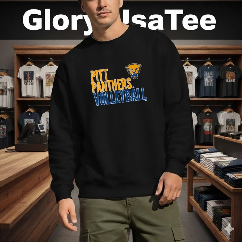 Pitt Panthers Volleyball Text Logo Overlay Shirt