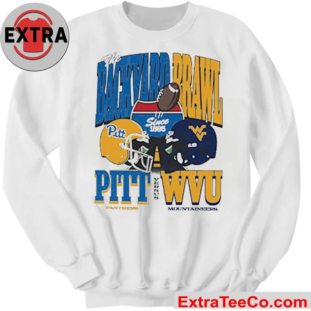 Pitt Panthers vs. East Carolina Pirates 2025 Military Bowl Dueling The Backyard Brawl Logo T-Shirt