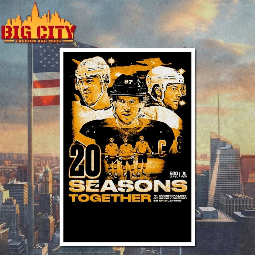 Sidney Crosby Kris Letang & Evgeni Malkin Pittsburgh 20 Seasons Shirt