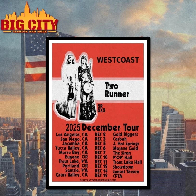 Two Runner West Coast Tour December 2025 Poster Shirt