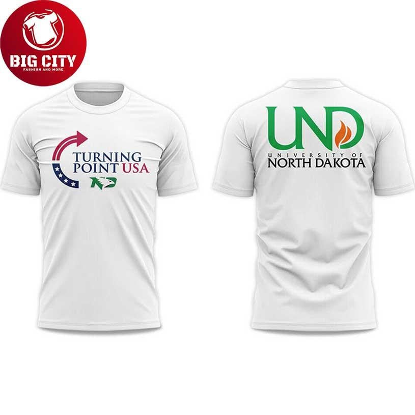 University of North Dakota Turning Point USA 2025 New Two Sided Shirt