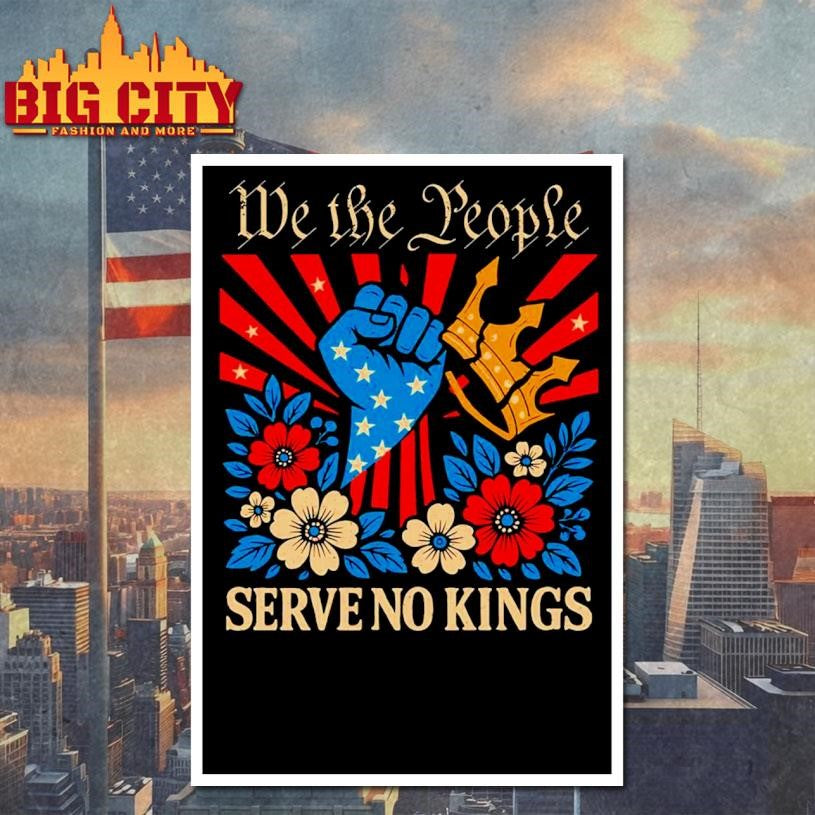 We The People Serve No Kings Stars Stripes America Patriotic 2025 New Shirt