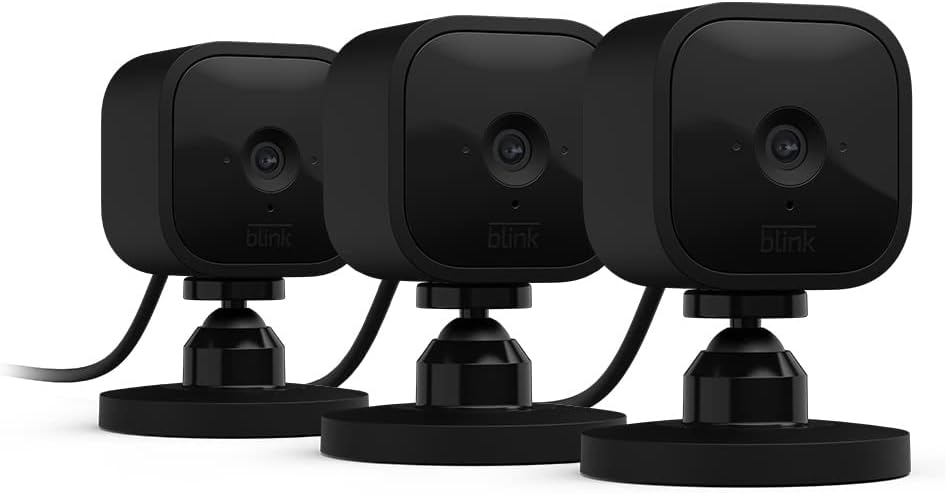 Blink Mini - Compact indoor plug-in smart security camera, 1080p HD video, night vision, motion detection, two-way audio, easy set up, Works with Alexa – 1 camera (White)
