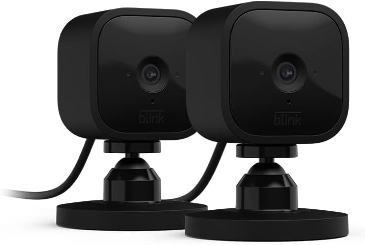 Blink Mini - Compact indoor plug-in smart security camera, 1080p HD video, night vision, motion detection, two-way audio, easy set up, Works with Alexa – 1 camera (White)