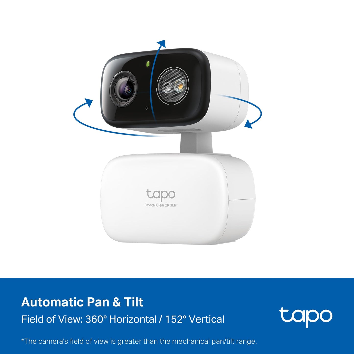 Tapo TP-Link 2K Pan Tilt Security Camera for Baby Monitor, Dog Camera w/Motion Detection, 2-Way Audio Siren, Night Vision, Cloud &SD Card Storage (Up to 256 GB), Works with Alexa & Google Home (C210)