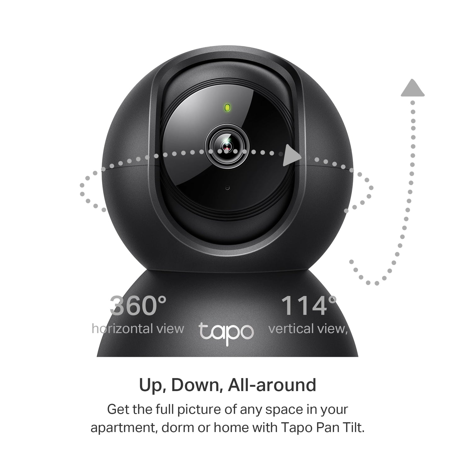 Tapo TP-Link 2K Pan Tilt Security Camera for Baby Monitor, Dog Camera w/Motion Detection, 2-Way Audio Siren, Night Vision, Cloud &SD Card Storage (Up to 256 GB), Works with Alexa & Google Home (C210)