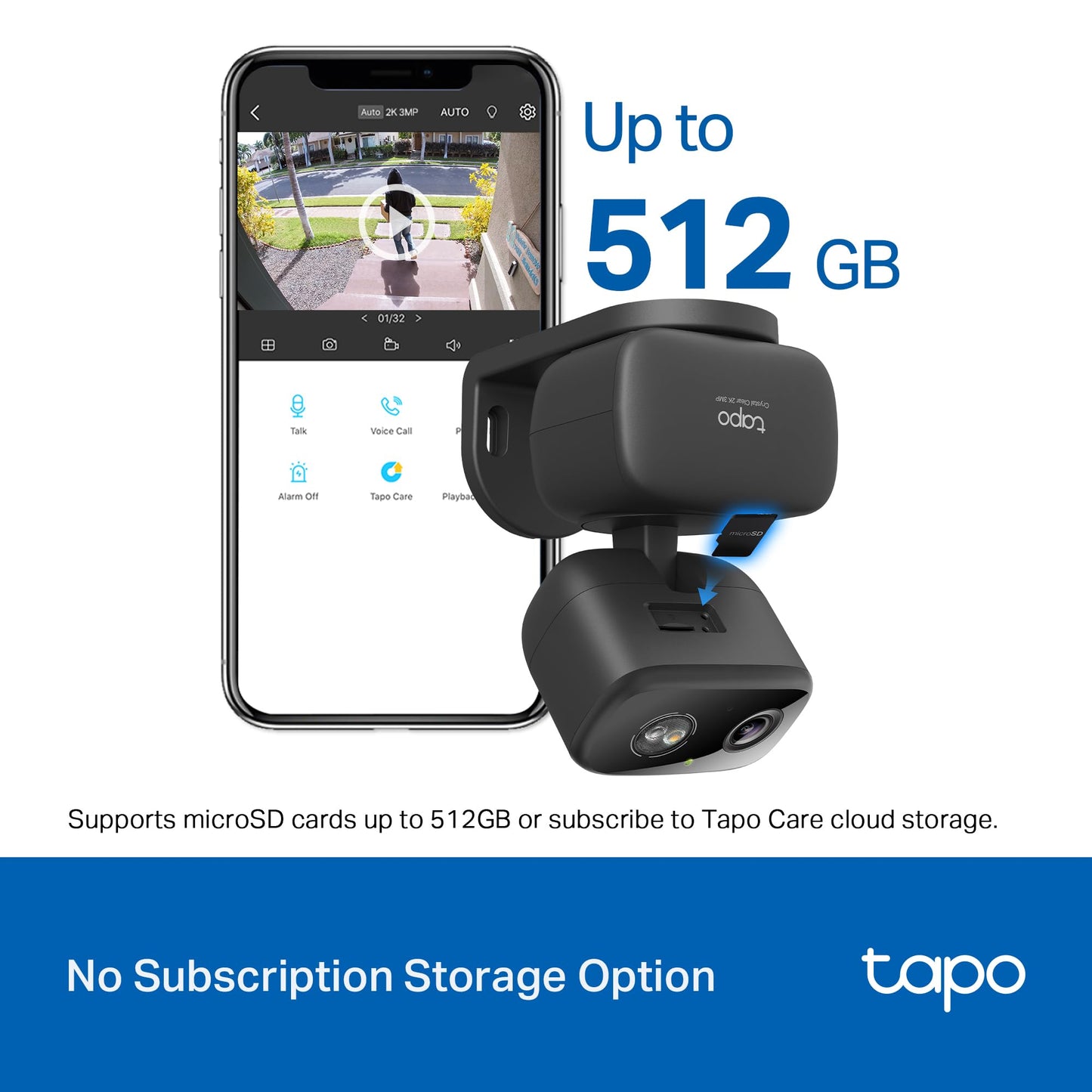 Tapo TP-Link 2K Pan Tilt Security Camera for Baby Monitor, Dog Camera w/Motion Detection, 2-Way Audio Siren, Night Vision, Cloud &SD Card Storage (Up to 256 GB), Works with Alexa & Google Home (C210)
