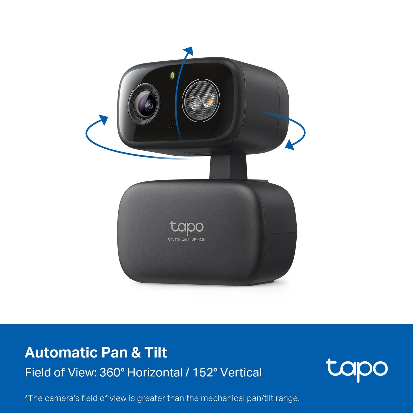 Tapo TP-Link 2K Pan Tilt Security Camera for Baby Monitor, Dog Camera w/Motion Detection, 2-Way Audio Siren, Night Vision, Cloud &SD Card Storage (Up to 256 GB), Works with Alexa & Google Home (C210)