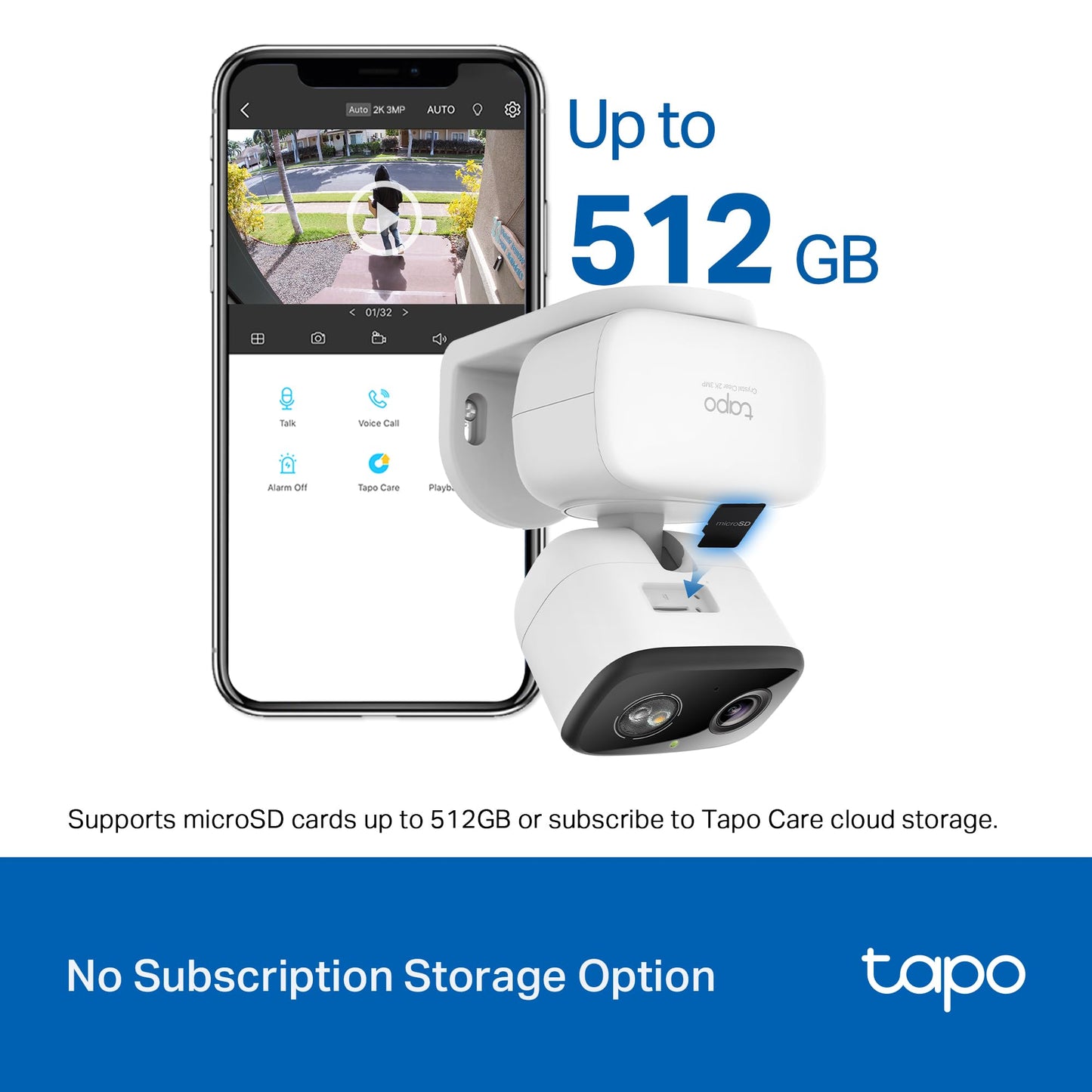 Tapo TP-Link 2K Pan Tilt Security Camera for Baby Monitor, Dog Camera w/Motion Detection, 2-Way Audio Siren, Night Vision, Cloud &SD Card Storage (Up to 256 GB), Works with Alexa & Google Home (C210)