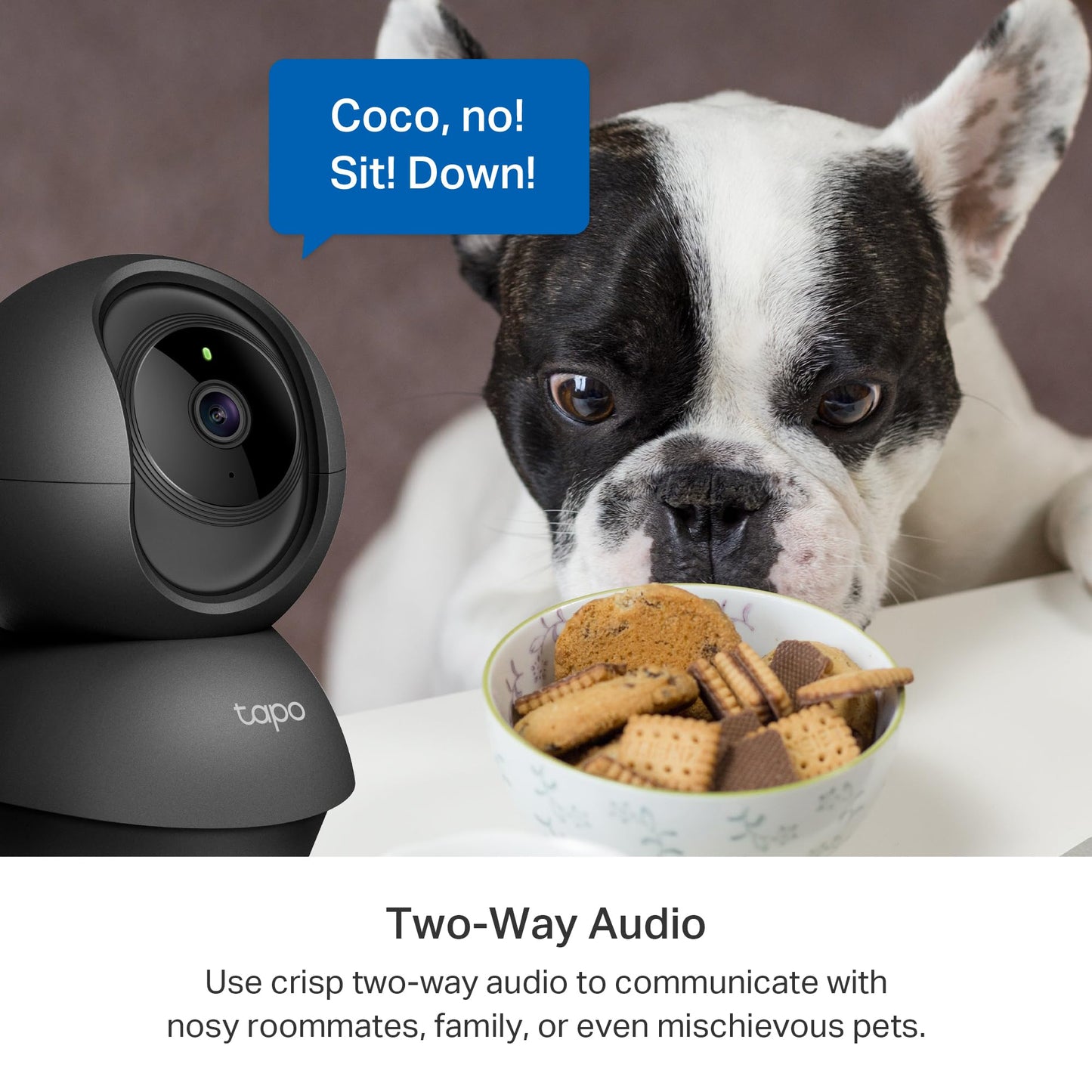 Tapo TP-Link 2K Pan Tilt Security Camera for Baby Monitor, Dog Camera w/Motion Detection, 2-Way Audio Siren, Night Vision, Cloud &SD Card Storage (Up to 256 GB), Works with Alexa & Google Home (C210)