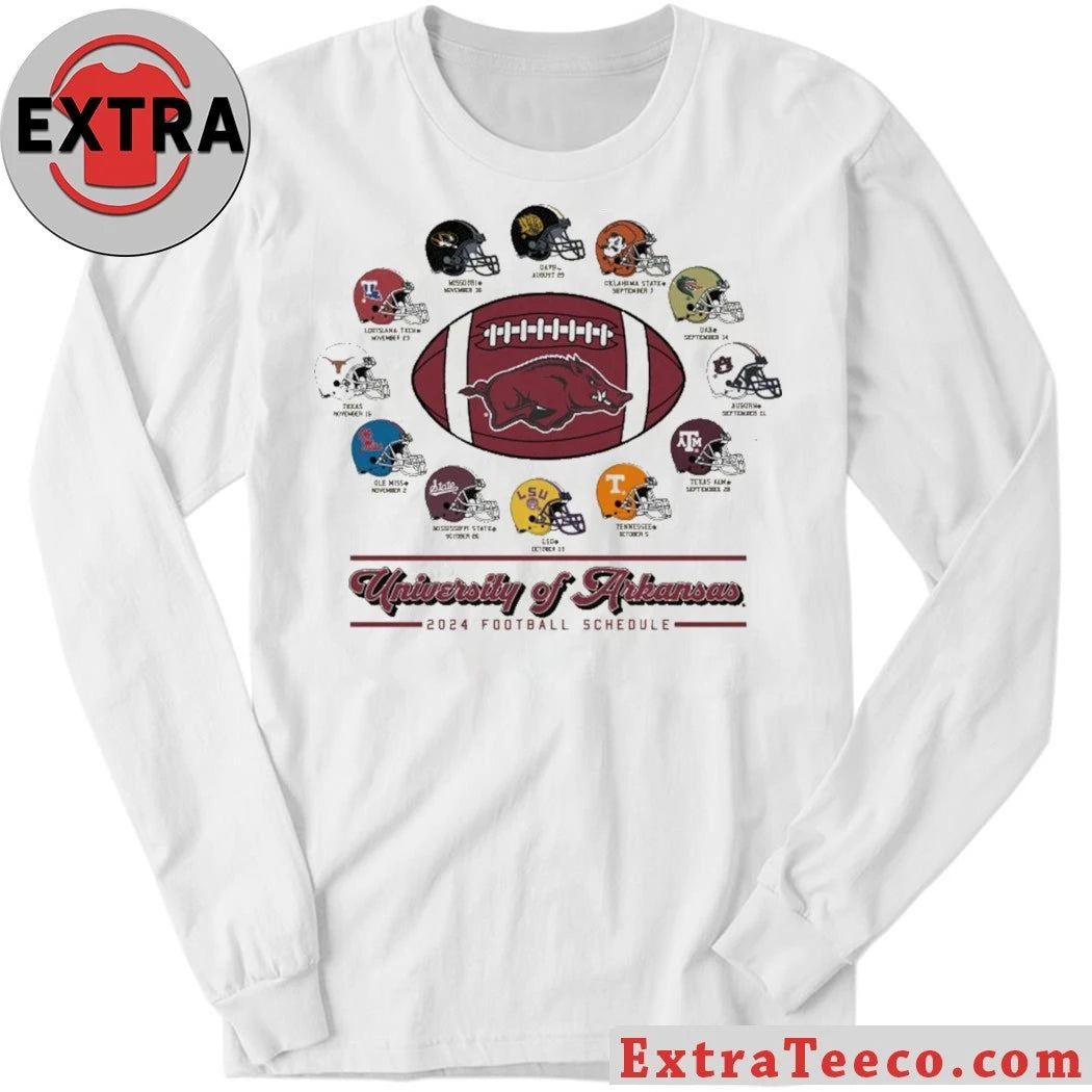 Arkansas 2024 Helmet Football Schedule Shirt