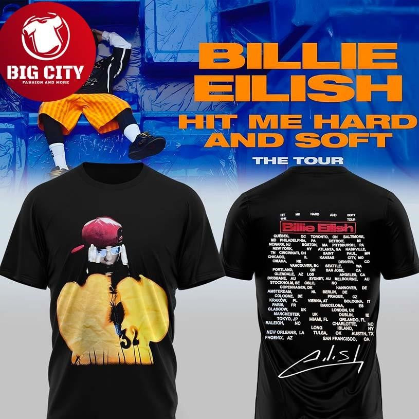 Billie Eilish Hit Me Hard and Soft Tour 2025 Special Edition New Two Sided Shirt