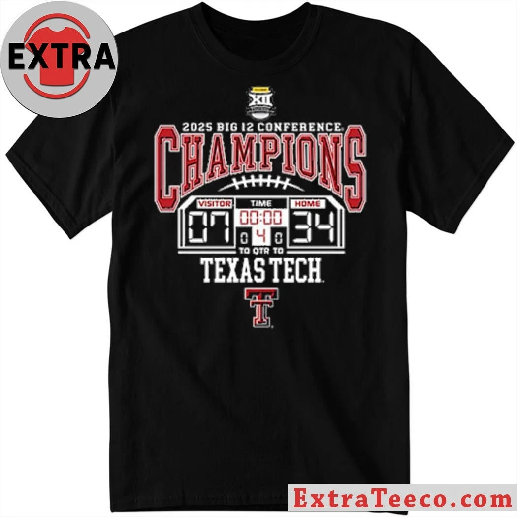 Blue 84 Unisex Texas Tech Red Raiders 2025 Big 12 Conference Champions December 6, 2025 overwhelming 34-7 win over BYU at AT&amp;T Stadium in Arlington, Texas Shirt