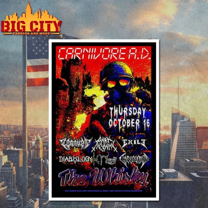 Carnivore A.D Fall Tour 2025 Whisky A Go Go Poster Shirt