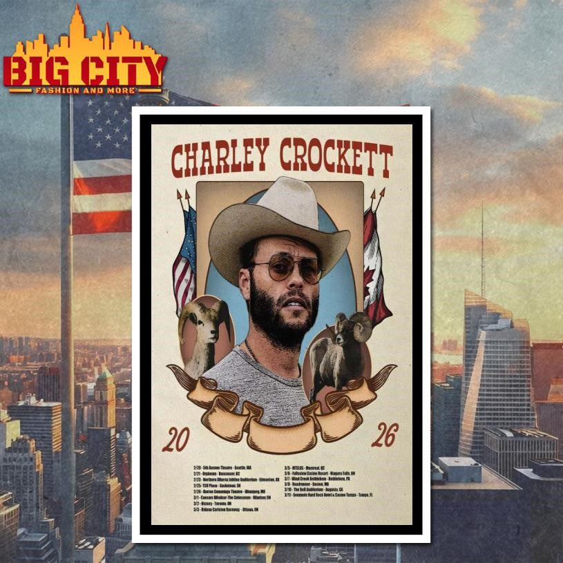 Charley Crockett Tour 2026 Poster Shirt