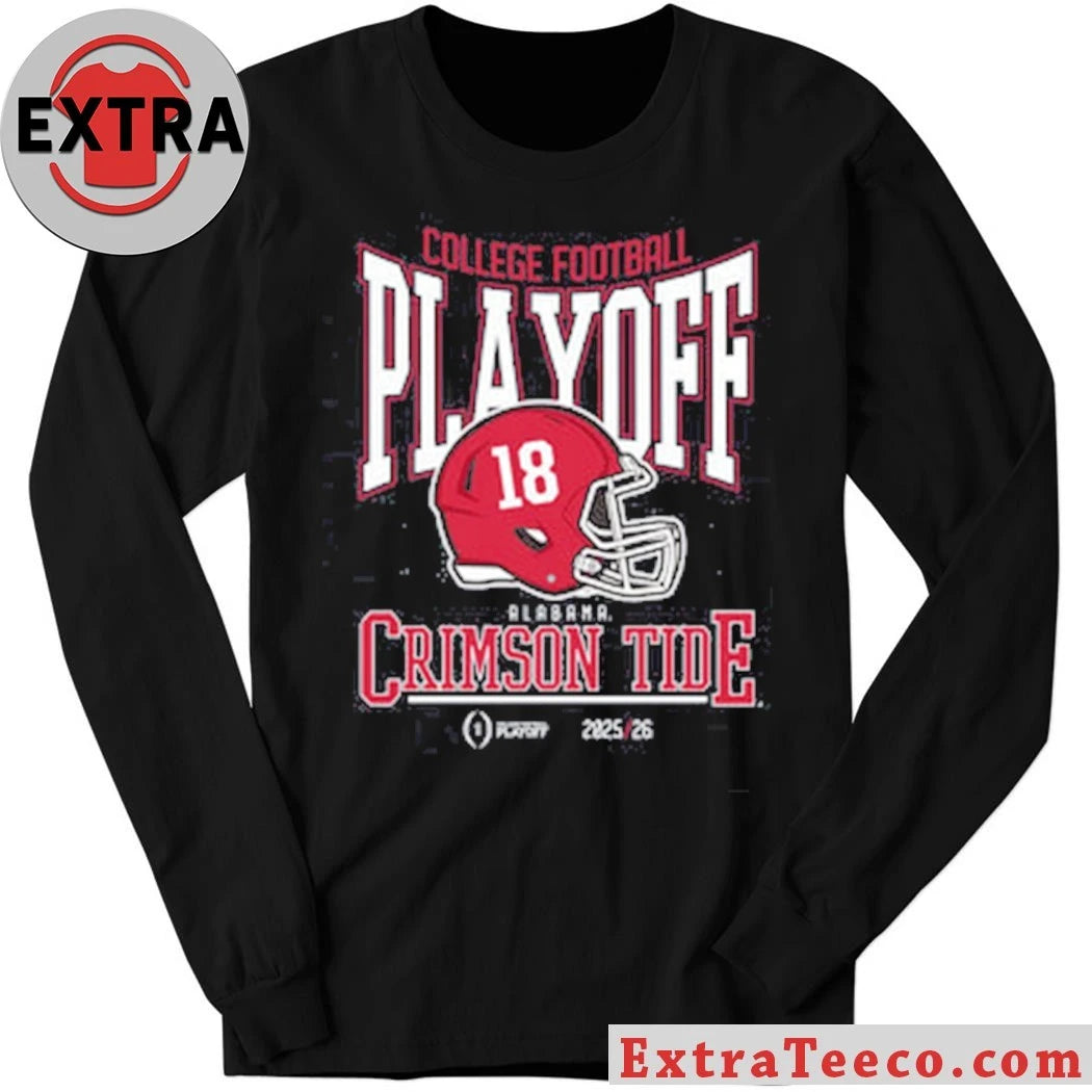 College Football Playoff 2025-26 Alabama Playoff Bound Helmet And Logo Shirt
