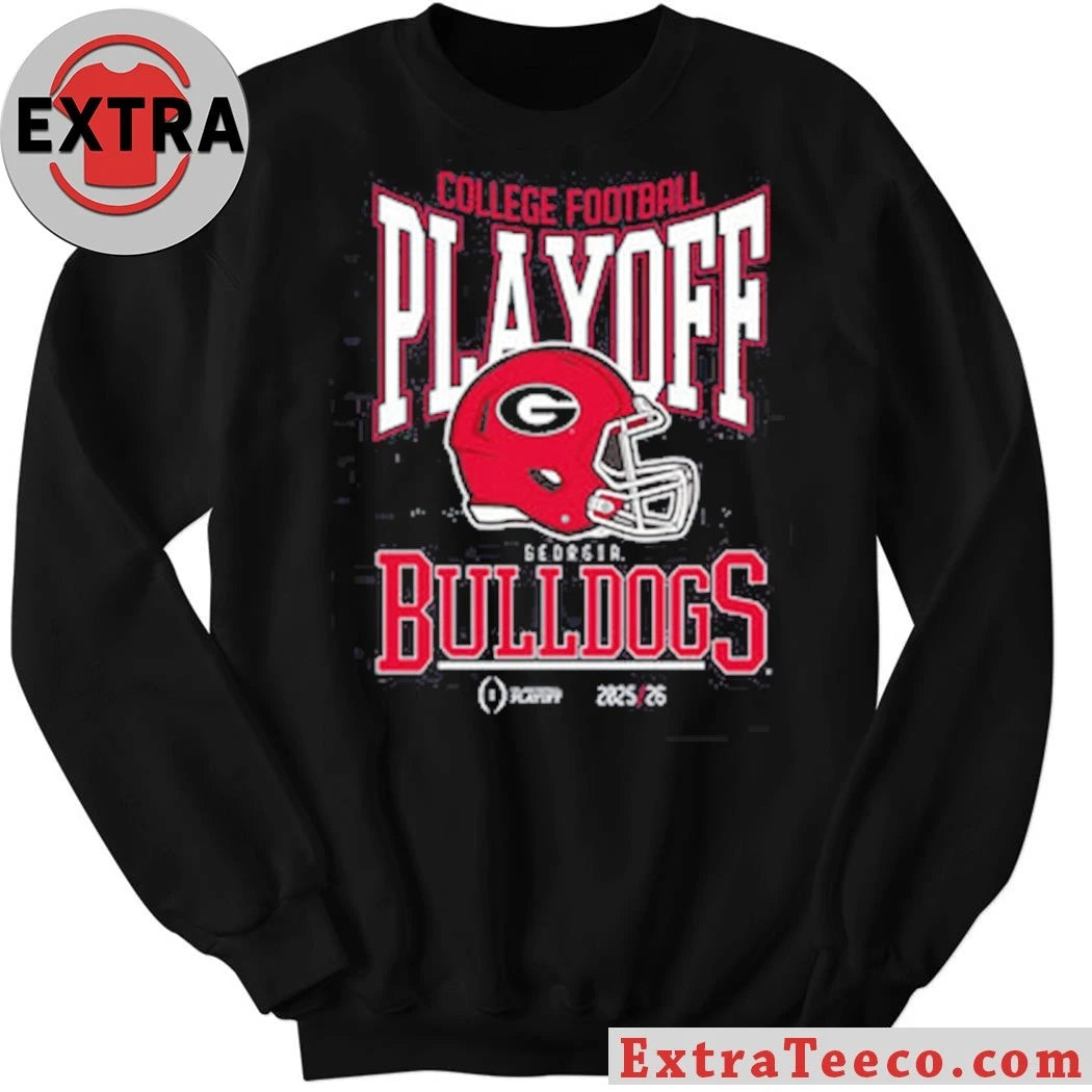 College Football Playoff 2025-26 Georgia Playoff Bound Helmet And Logo Shirt