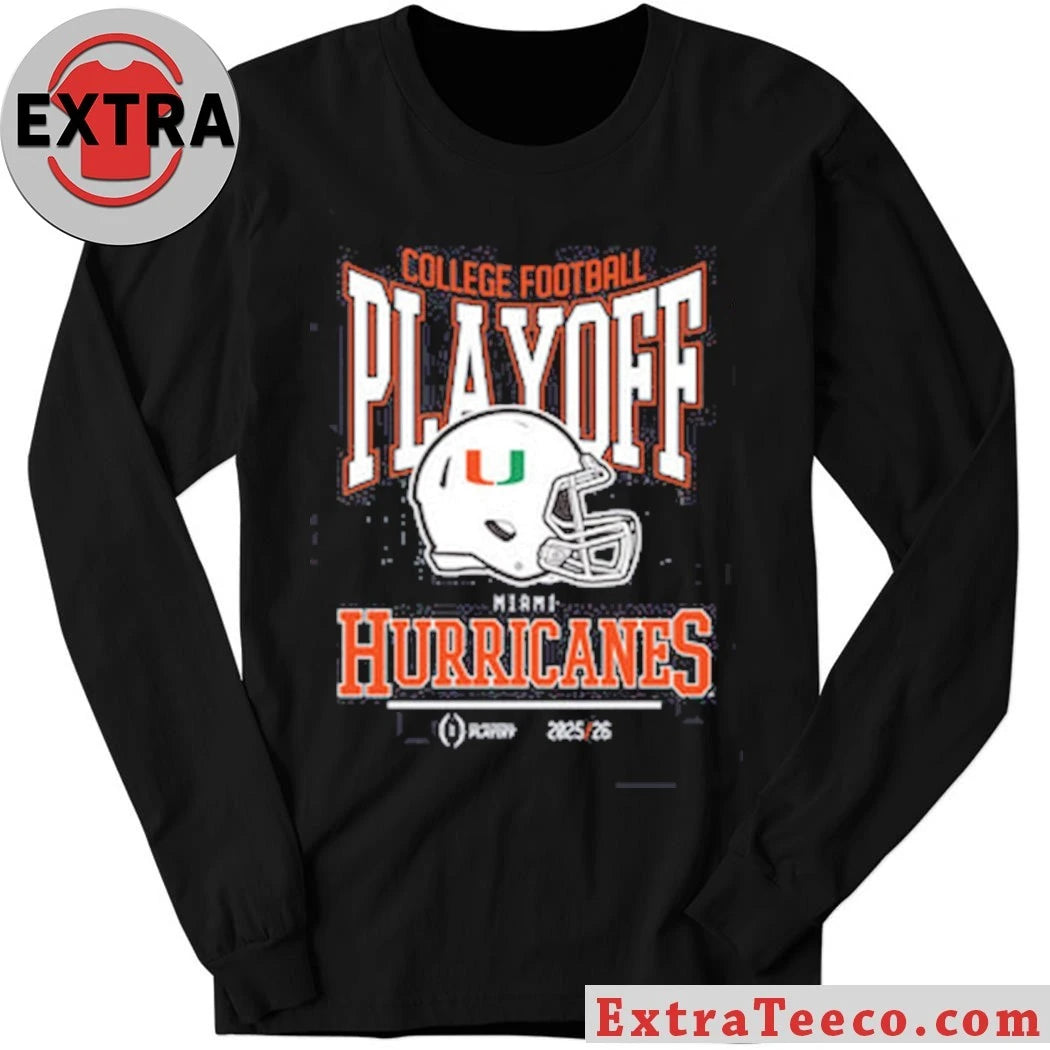 College Football Playoff 2025-26 Miami Playoff Bound Helmet And Logo Shirt