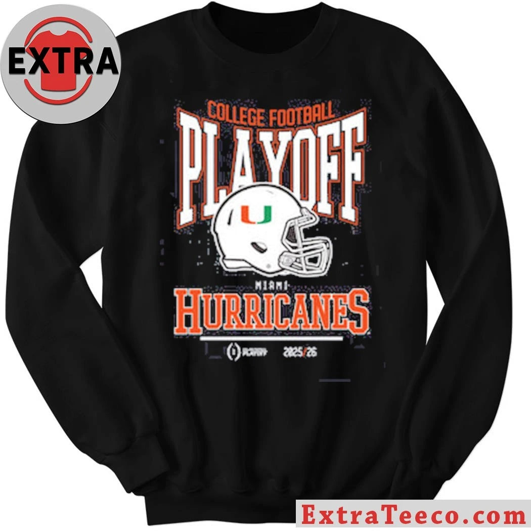 College Football Playoff 2025-26 Miami Playoff Bound Helmet And Logo Shirt