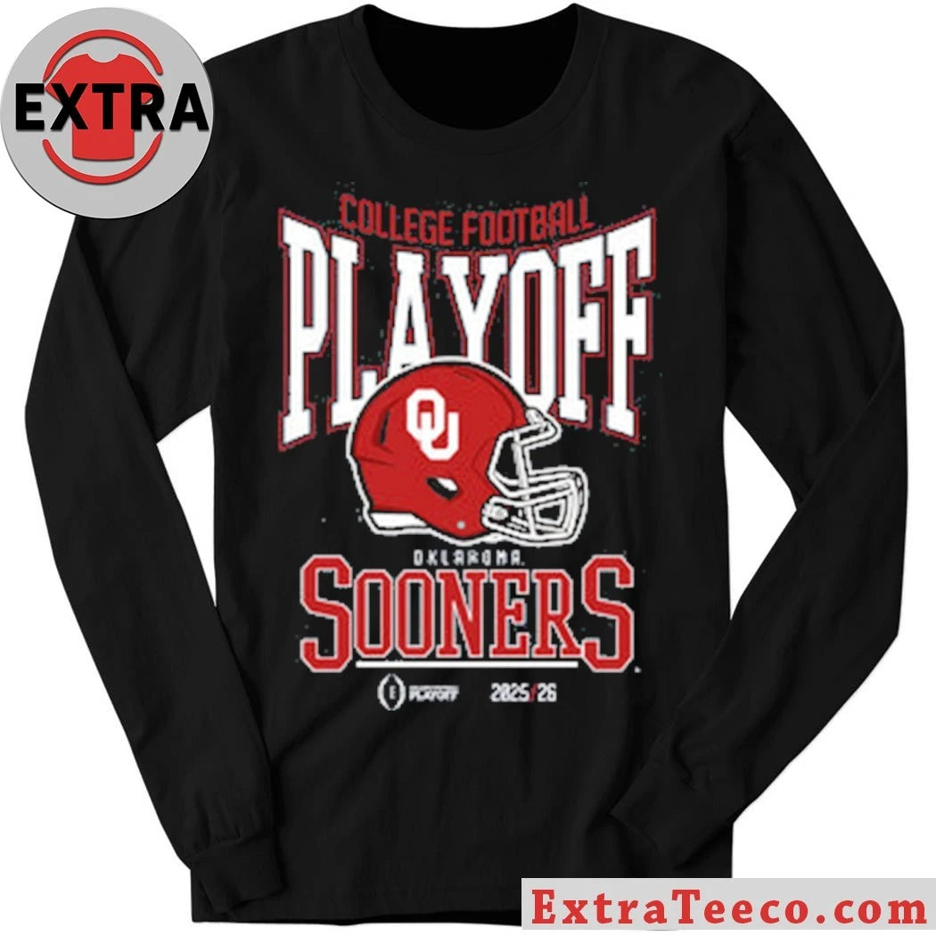 College Football Playoff 2025-26 Oklahoma Playoff Bound Helmet And Logo Shirt