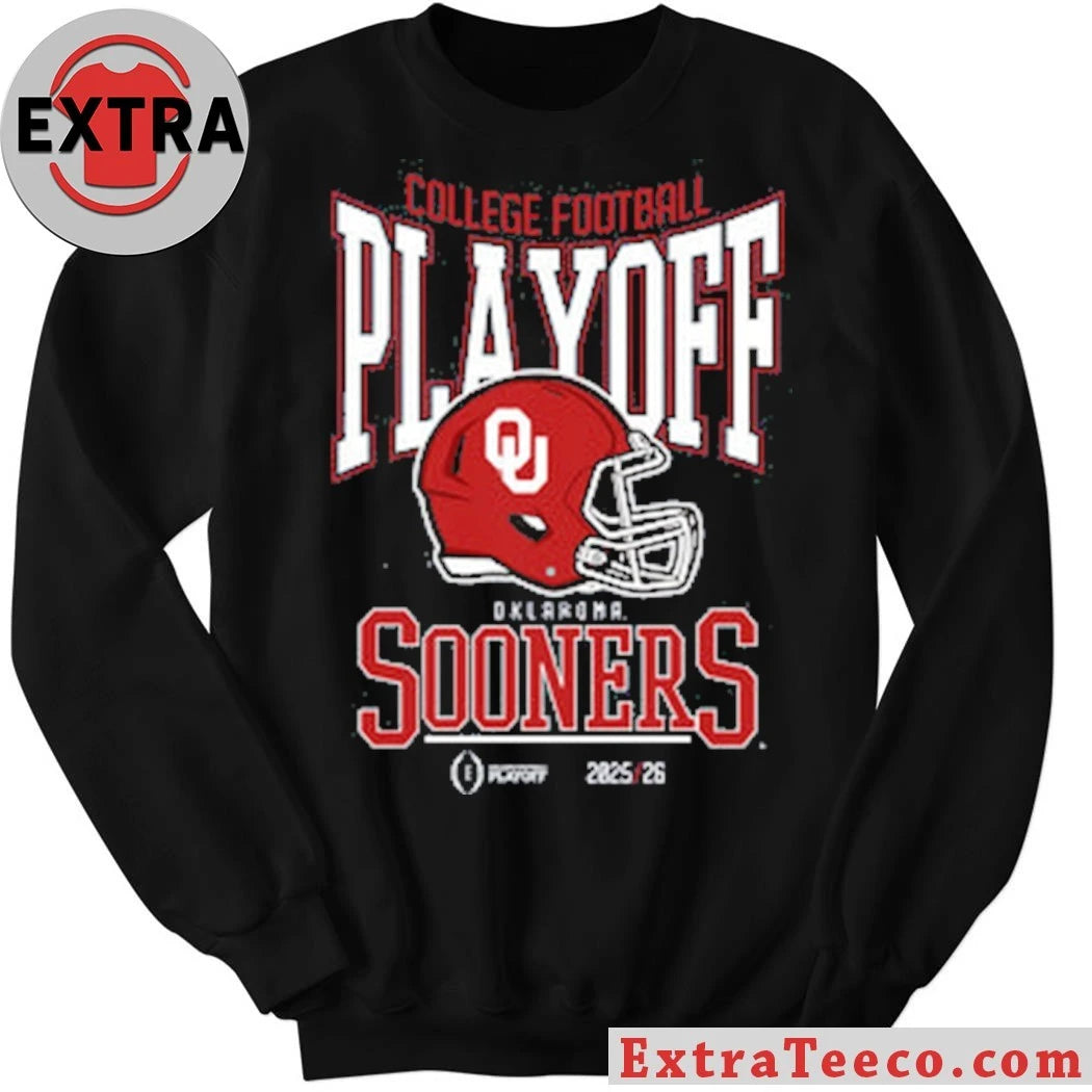 College Football Playoff 2025-26 Oklahoma Playoff Bound Helmet And Logo Shirt