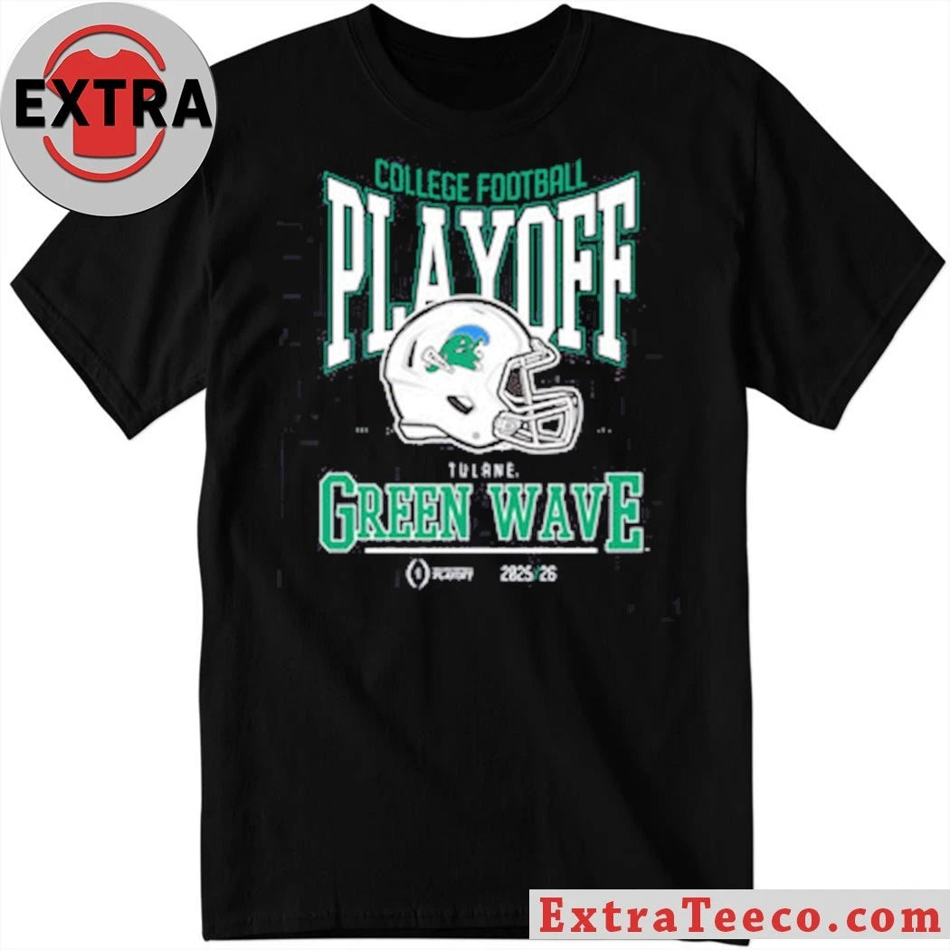 College Football Playoff 2025-26 Tulane Playoff Bound Helmet And Logo Shirt