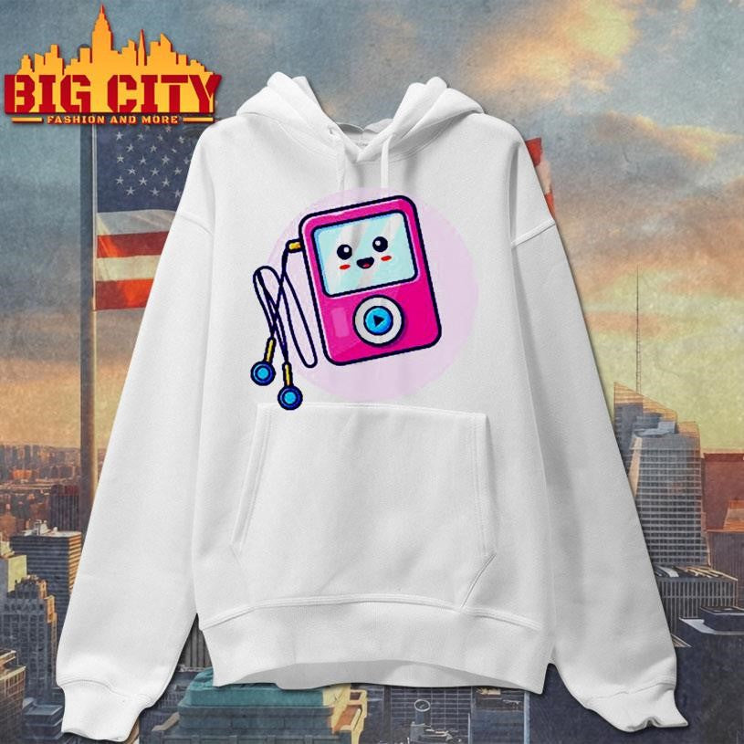 Cute Ipod With Earphone Cartoon 2025 New Shirt