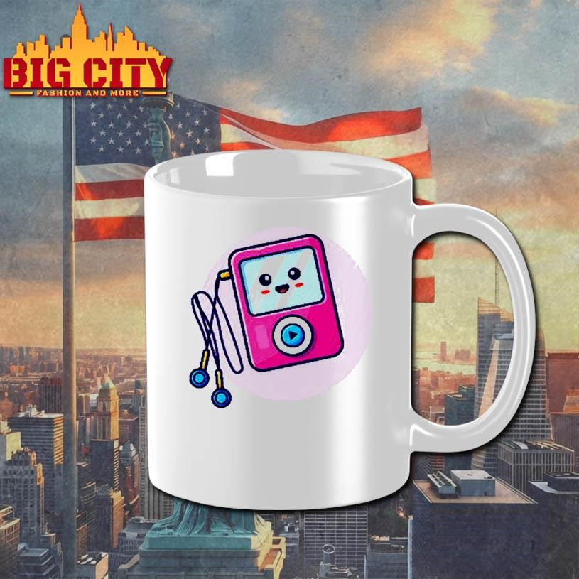 Cute Ipod With Earphone Cartoon 2025 New Shirt