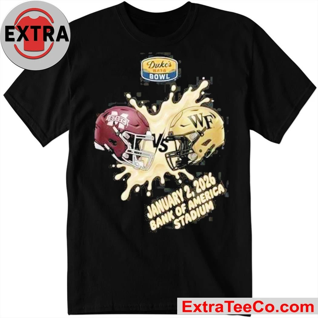 Duke’s Mayo Bowl 2026, game between Mississippi State Bulldogs and Wake Forest Demon Deacons, Bank of America Stadium, Charlotte, North Carolina, January 2, 2026 Shirt