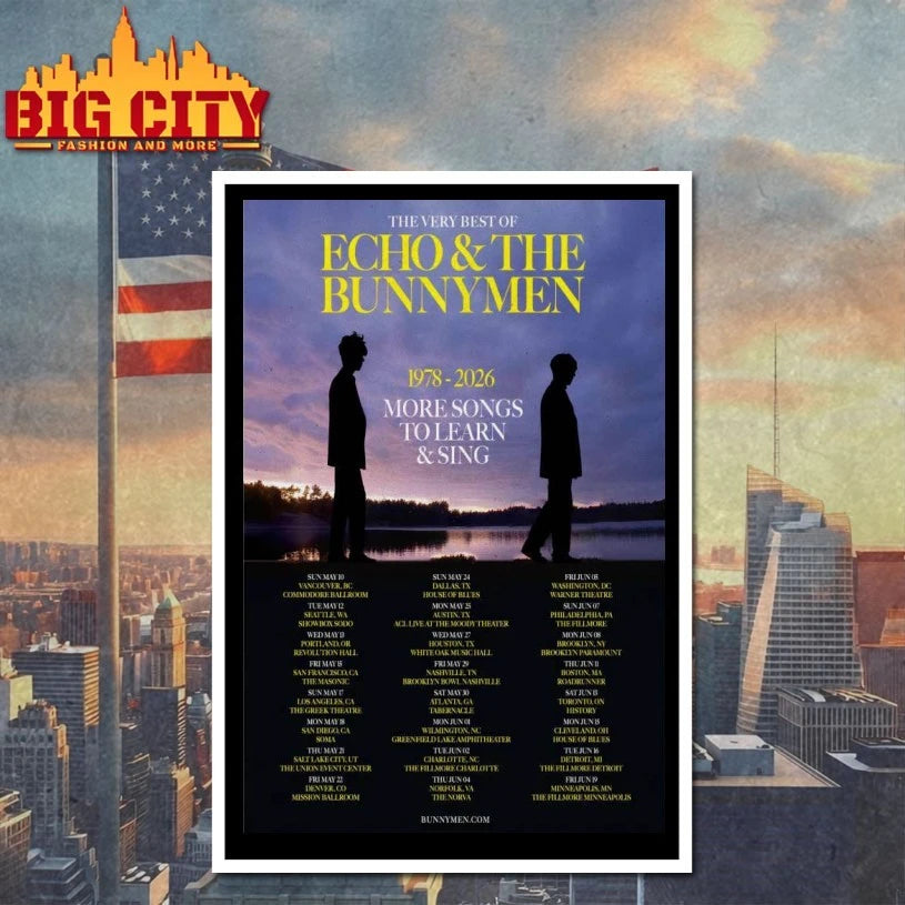 Echo And The Bunnymen Tour 2026 Poster Shirt