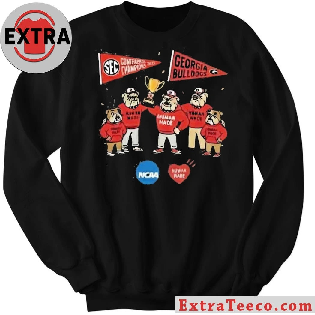 Georgia Bulldogs SEC Champions Human Made 2025 NCAA Congratulations Back To Back Conference Champions 2024-2025 Human Made Collaboration Shirt