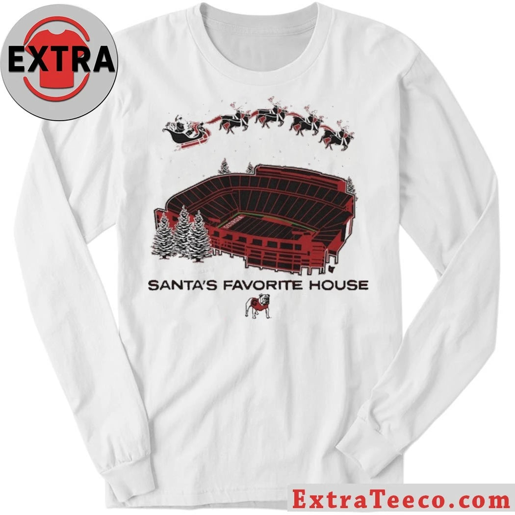 Georgia Bulldogs Santa’s Favorite House Shirt Georgia Xmas Logo Tee