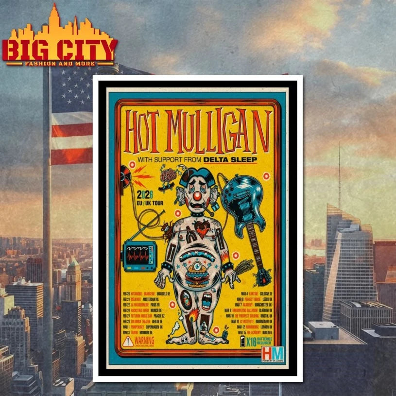 Hot Mulligan 2026 EU-UK Tour Poster shirt