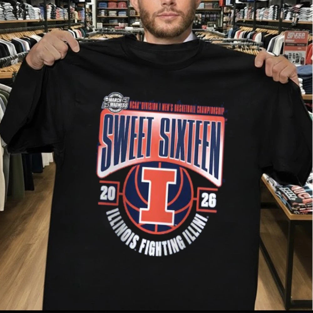 Illinois Fighting Illini 2026 NCAA Men’s Basketball Championship Tournament March Madness Sweet 16 T-Shirt