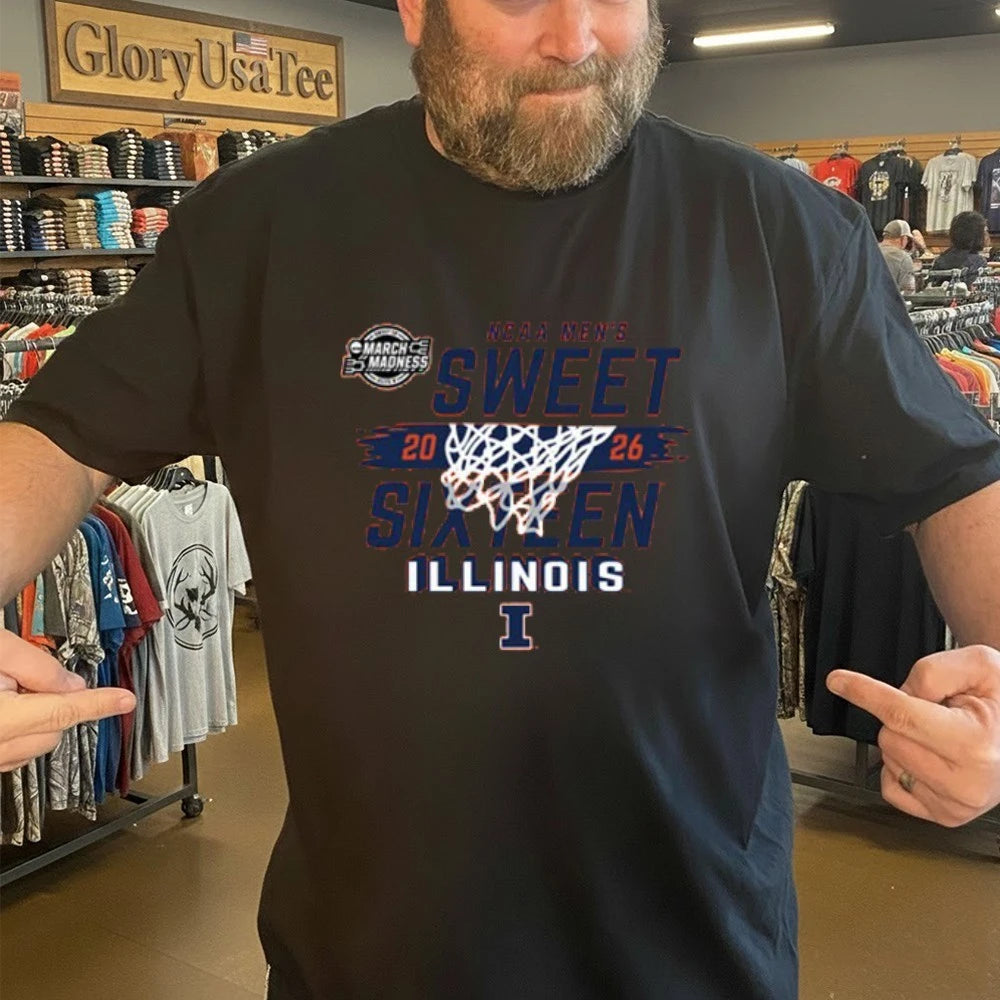 Illinois Fighting Illini Orange Blue 84 2026 NCAA March Madness Sweet 16 Bound Shirt