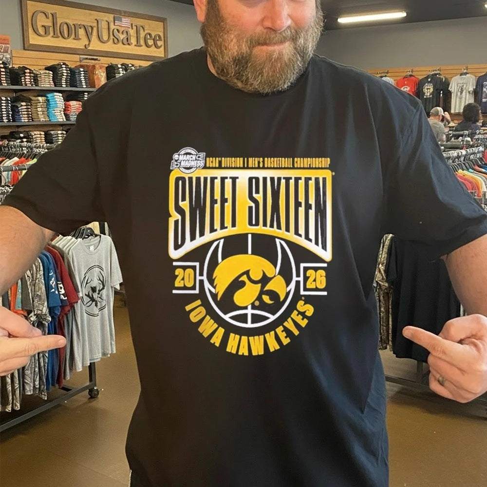 Iowa Hawkeyes Men’s Basketball 2026 NCAA March Madness Sweet 16 T-Shirt